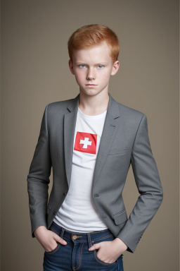 Swiss teenager boy with  ginger hair