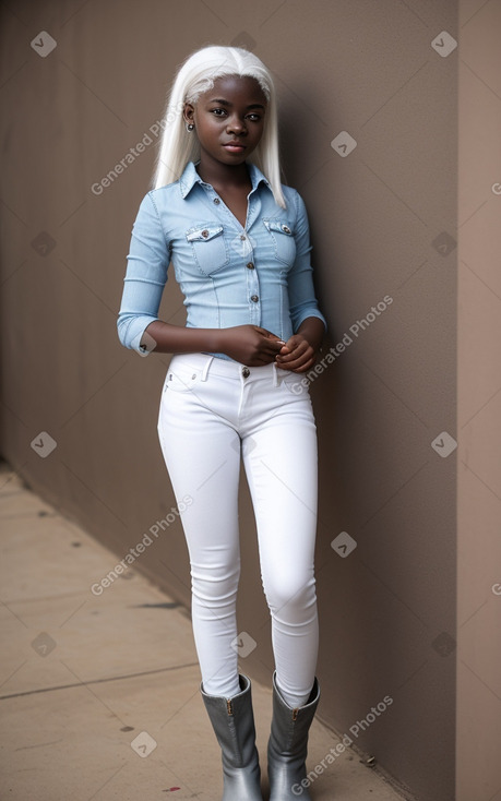 Togolese teenager girl with  white hair