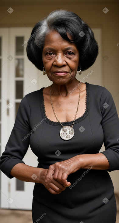 African elderly female with  black hair