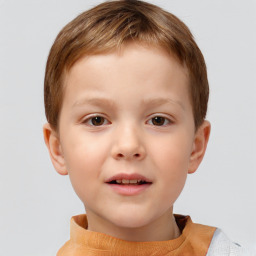 Neutral white child male with short  brown hair and brown eyes