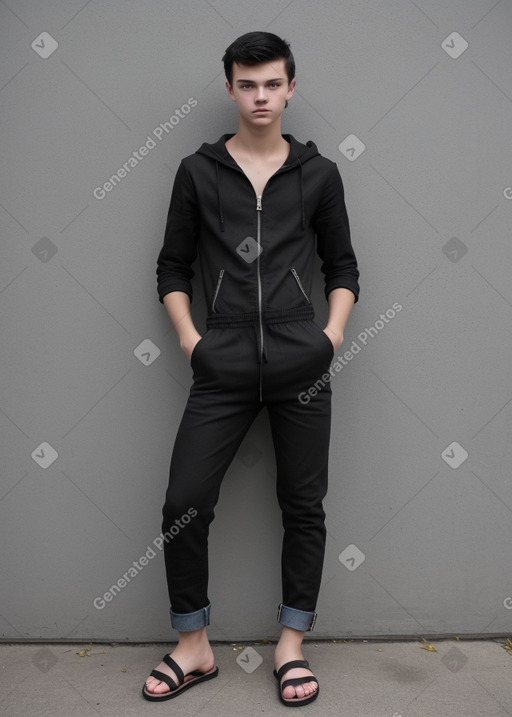 Latvian teenager boy with  black hair