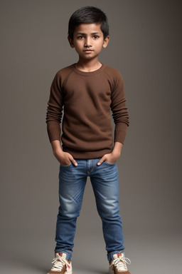 Nepalese child boy with  brown hair