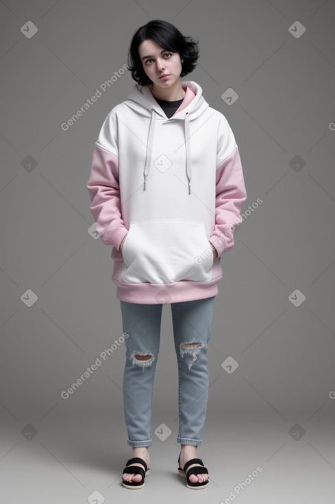 Adult non-binary with  black hair