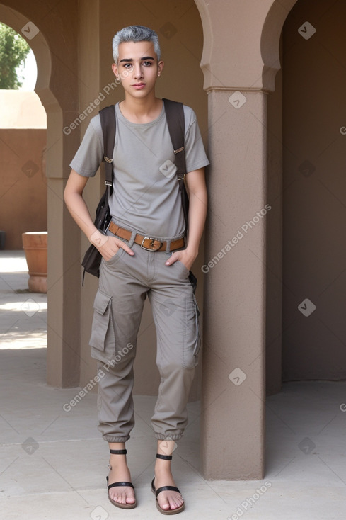 Moroccan young adult non-binary with  gray hair