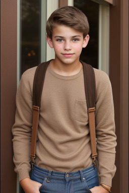 Teenager boy with  brown hair