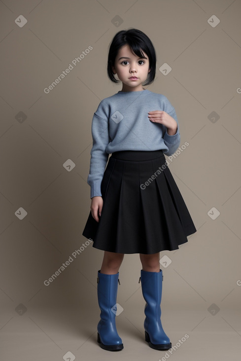 Child female with  black hair