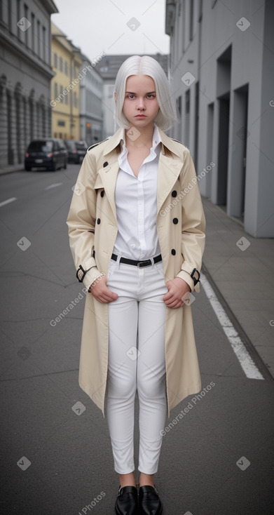 Austrian teenager girl with  white hair