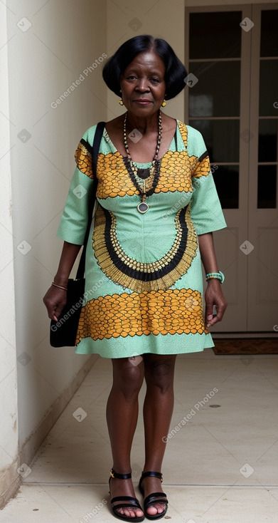 African elderly female with  black hair