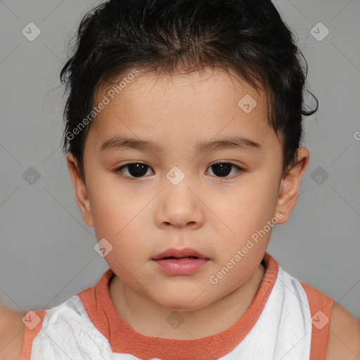 Neutral white child male with short  brown hair and brown eyes