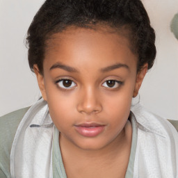 Neutral white child female with short  brown hair and brown eyes