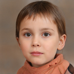 Neutral white child male with short  brown hair and brown eyes