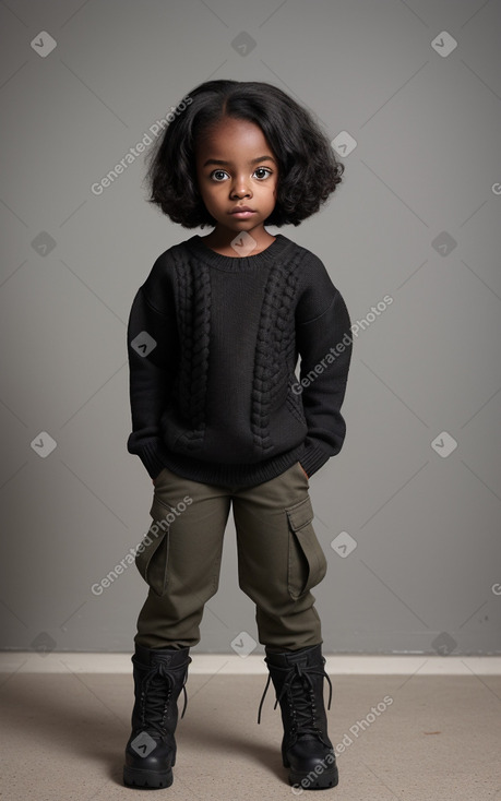 African american child girl with  black hair