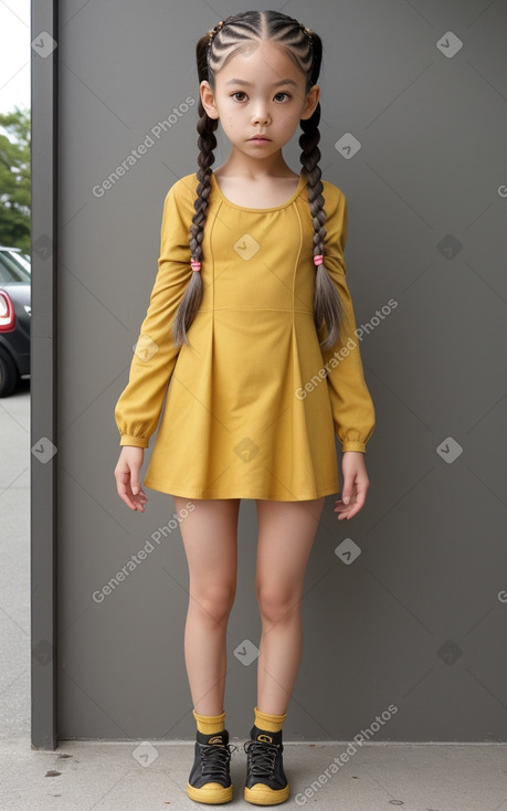 Japanese child girl with  gray hair