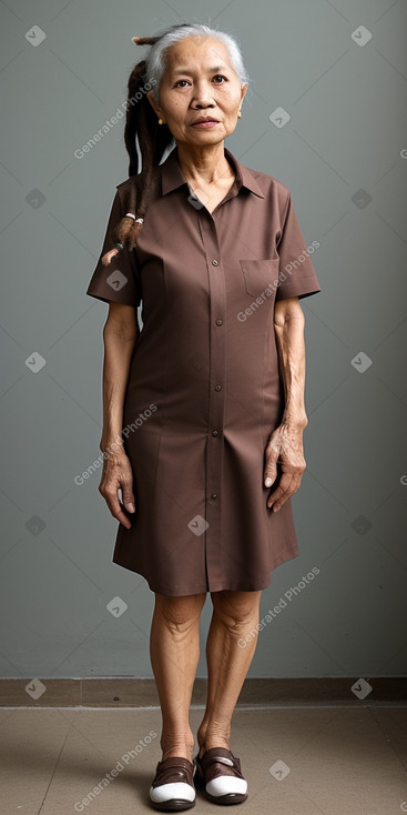 Indonesian elderly female with  brown hair