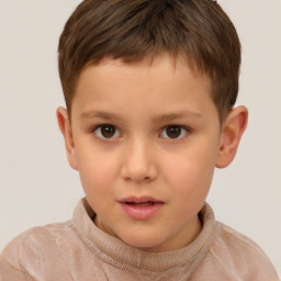 Neutral white child male with short  brown hair and brown eyes