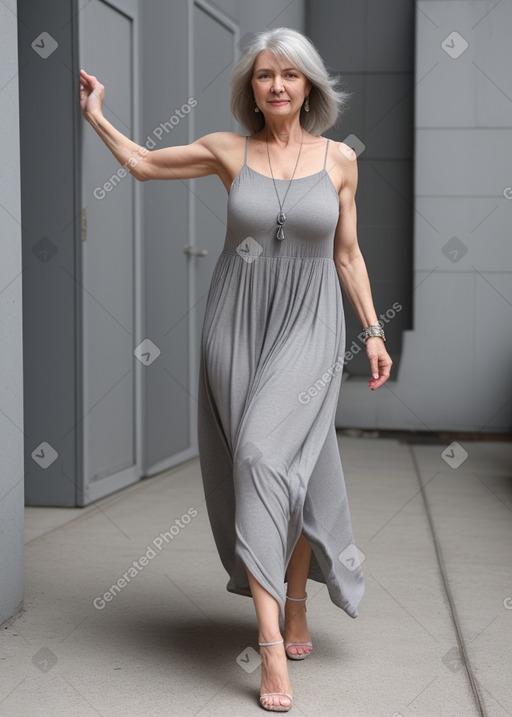 Russian 45 years female with  gray hair