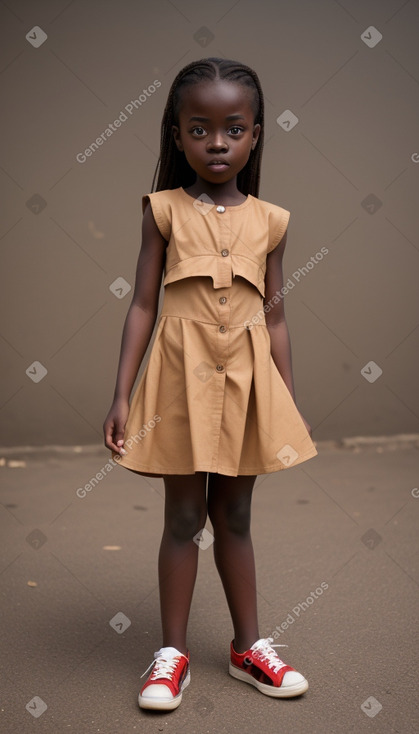 Togolese child girl with  brown hair