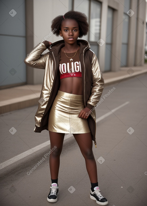 Togolese teenager girl with  brown hair