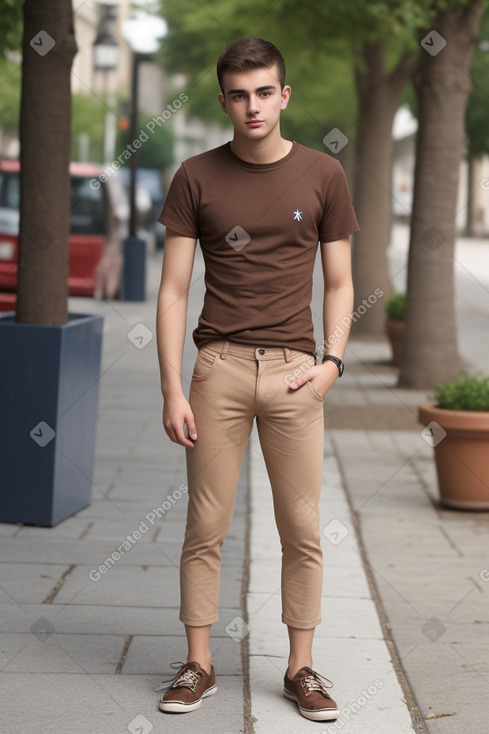 Albanian young adult male with  brown hair