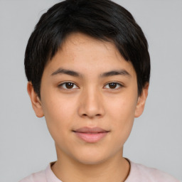 Neutral asian young-adult male with short  brown hair and brown eyes