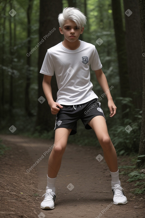 Teenager boy with  white hair