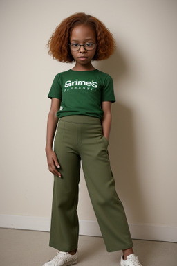 African american child girl with  ginger hair