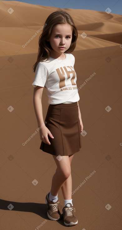 Austrian child girl with  brown hair