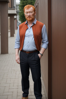 Mongolian middle-aged male with  ginger hair