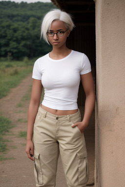 Malian young adult female with  white hair