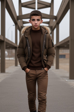 Algerian teenager boy with  brown hair