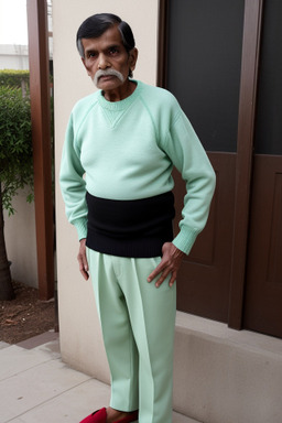 Indian elderly male with  black hair