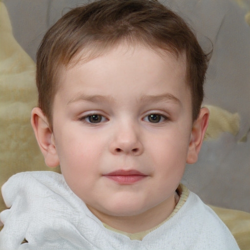 Neutral white child male with short  brown hair and brown eyes