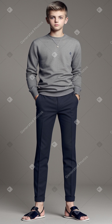 Hungarian teenager boy with  gray hair