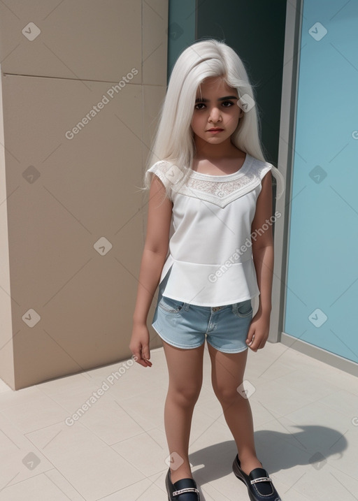 Kuwaiti child girl with  white hair