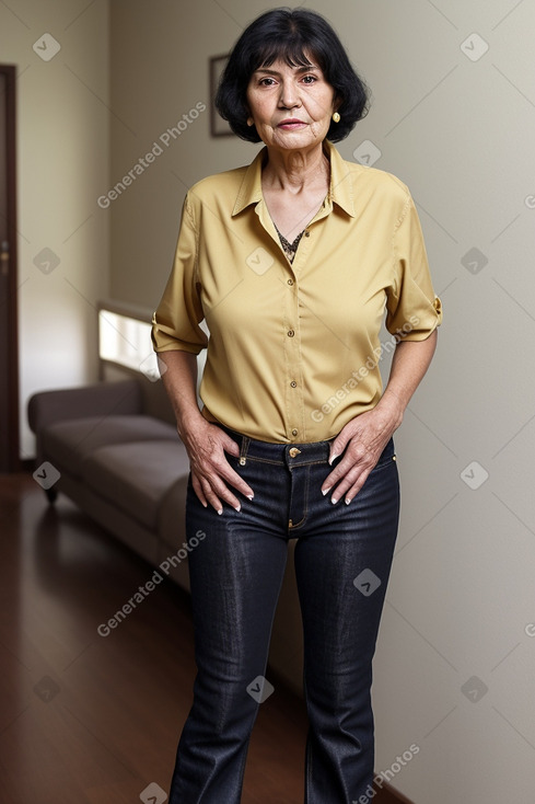 Elderly female with  black hair