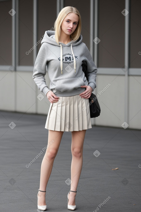 Caucasian young adult female with  blonde hair