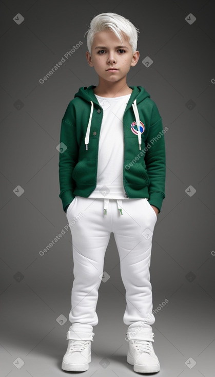 Costa rican child boy with  white hair