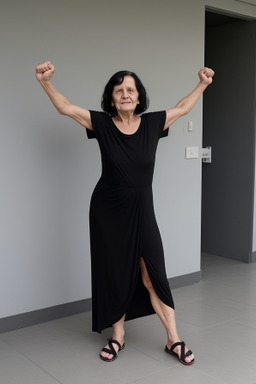 New zealand elderly female with  black hair