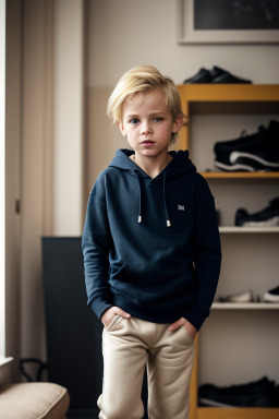 British child boy with  blonde hair