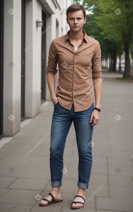 Latvian adult male with  brown hair