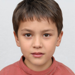 Neutral white child male with short  brown hair and brown eyes