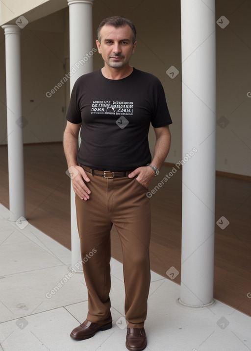 Albanian middle-aged male with  brown hair