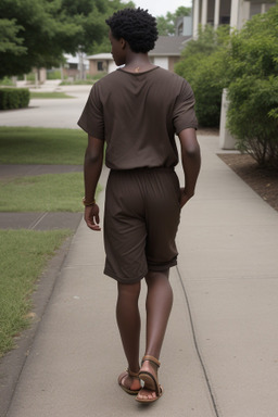 African american young adult male with  brown hair