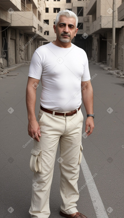 Syrian middle-aged male with  white hair