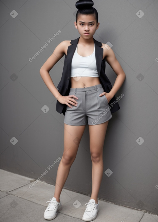 Filipino teenager girl with  gray hair