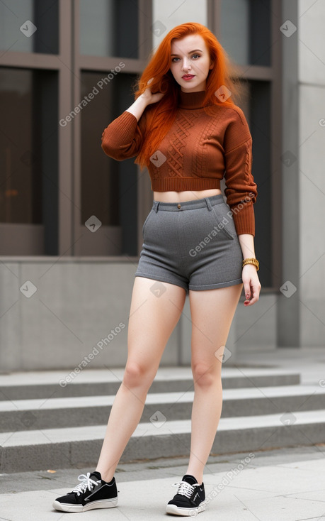 Albanian adult female with  ginger hair