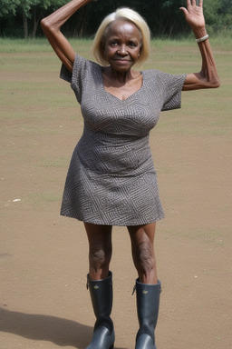 Kenyan elderly female with  blonde hair