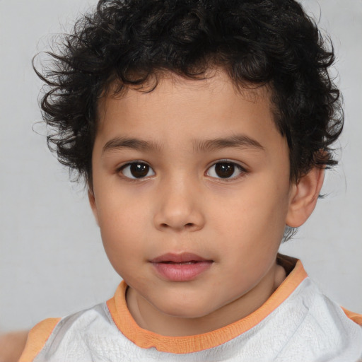 Neutral white child male with short  brown hair and brown eyes