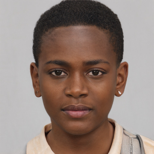 Neutral latino child female with short  brown hair and brown eyes