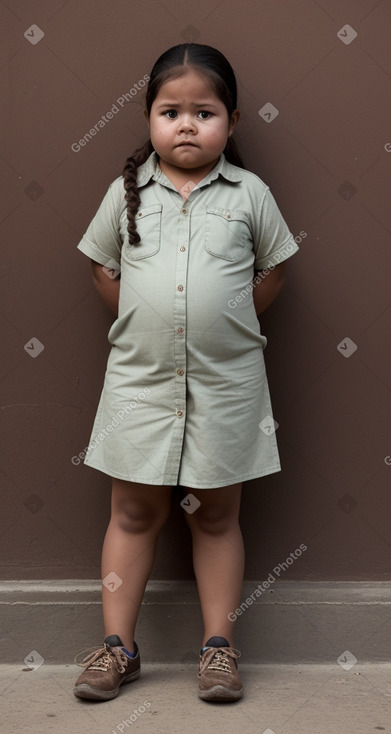 Bolivian child girl with  brown hair